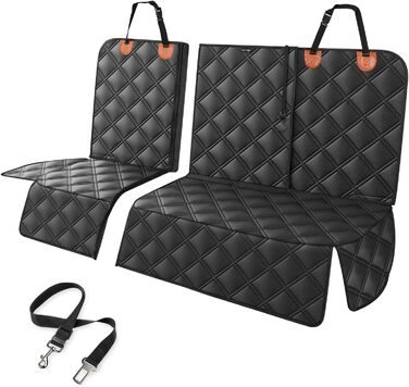 KYG Pet Seat Cover - Waterproof, Non-Slip, Scratch-Resistant Back Seat Cover for Dogs & Kids - Includes Seat Belt for Dogs - Fits Most Cars, Trucks & SUVs - 135x56x45cm, Removable