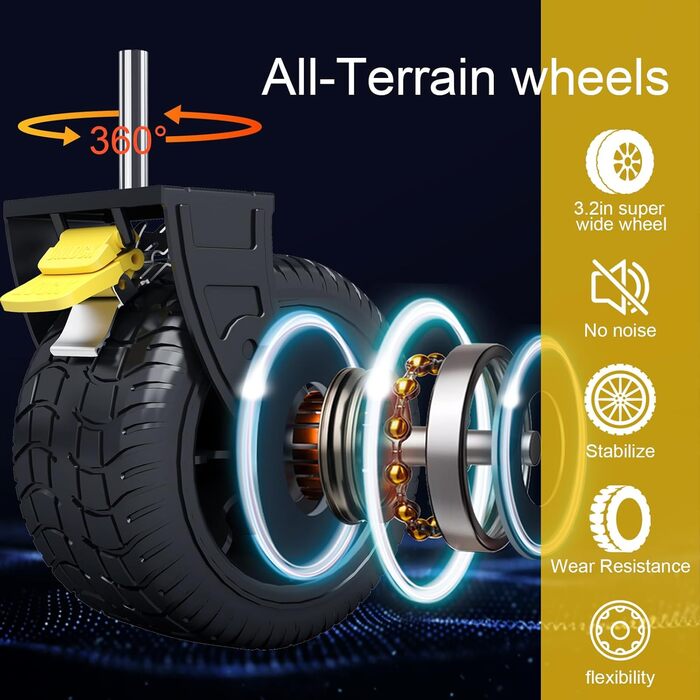 Складаний візок, переносний візок для тварин, з великими пляжними колесами для бездоріжжя та тримачем для напоїв для спорту, покупок, кемпінгу