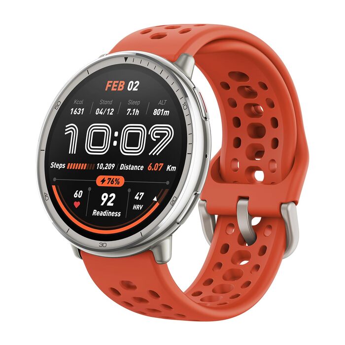 Смарт-годинник Amazfit Active 2 44мм, GPS, фітнес-трекер, червоний. До 10 днів роботи, моніторинг сну, 160+ режимів спорту, водозахист. Сумісний з Android та iPhone