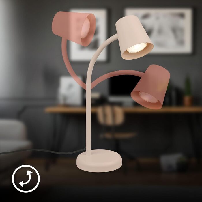BRILONER LED настільна лампа бездротова з сенсором, поворотна, регульована, знімний джерело світла, для дому та офісу, 38,5 см, бежева