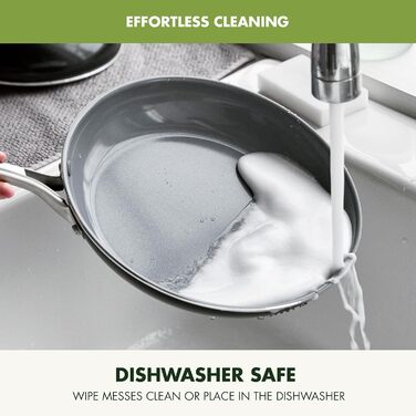 Набір кухонного посуду GreenPan Swift 17 предметів: антипригарне покриття Ceramic Non-Stick, нетоксичний, без PFAS, нержавіючі ручки, каструлі, сковороди, кришки, гриль, сковорода для смаження, тушкування