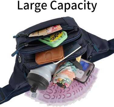 Поясна сумка на пояс, унісекс, темно-синя. Сумка через плече, для подорожей, прогулянок з собакою, чоловіча та жіноча. Довжина ремінця 30 см.