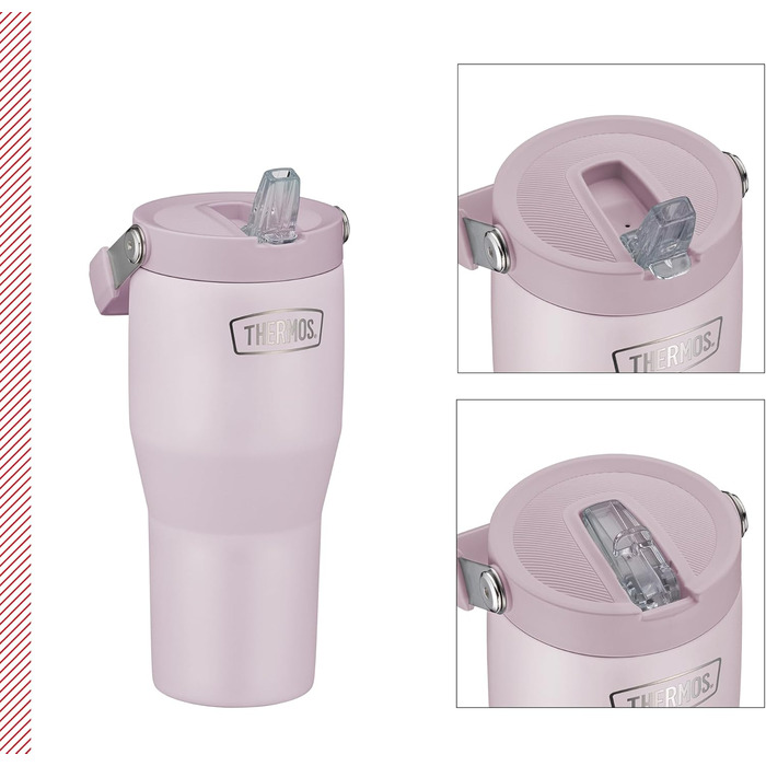 Термос REFRESHING SERIES з подвійними стінками, 850 мл, з трубочкою та ручкою (Лаванда Матова)