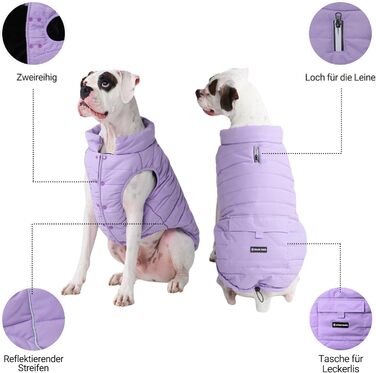 Spark Paws Warmshield™ Dog Jacket Winter Coat, Warm Fleece, Water-Repellent, Windproof, Reflective Vest, Suitable for Medium and Large Dogs, Cold Protection Snow Jacket Parka - - M (M: 5-7kg, Lilac)