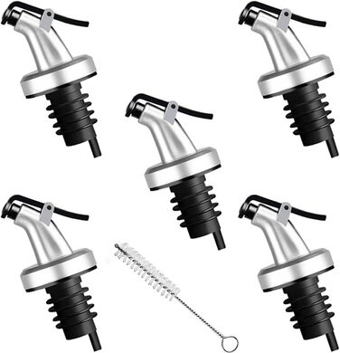 Набір з 5 виливників для олії, оцту та соєвого соусу з трубочкою, виливники для пляшок без протікання, для салату, соусу, сої