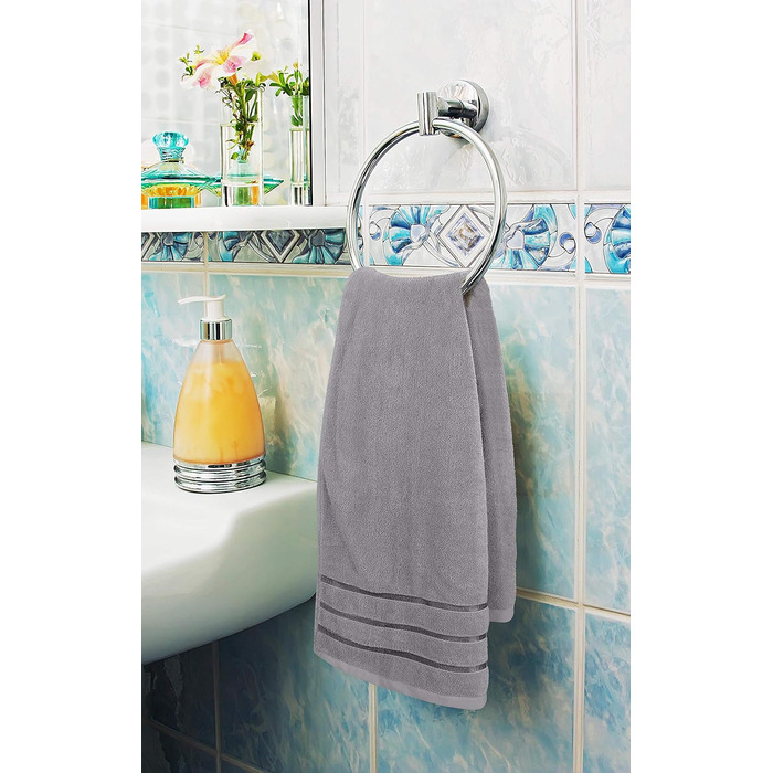 Набір рушників Utopia Towels 8 шт. з петлею для підвішування, 97% бавовна, швидковисихаючі: 2 великі, 2 середні, 4 маленькі (Кюл-Сірий)