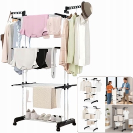 Вертикальна розкладна сушарка для одягу та білизни на колесах XXL