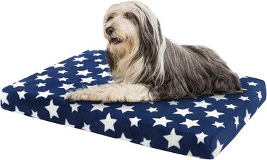 Лежанка для собак EMPSIGN, м'яка подушка для клітки, вологостійкий лежак для маленьких собак, знімний та пральний чохол, розмір XL (107x71x6.6 см), колір блакитний