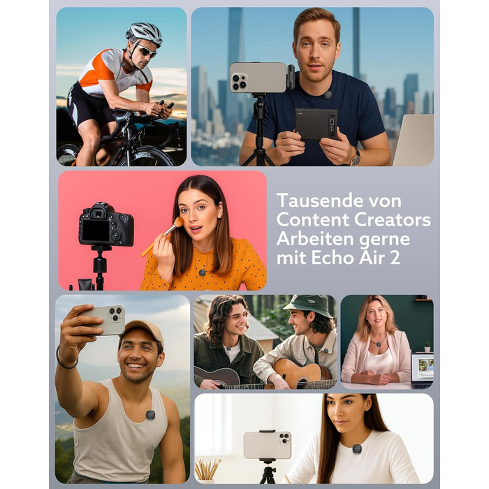 Бездротовий петличний мікрофон USB-C для iPhone 15/16/17 та Android смартфонів: 48kHz/24Bit, Plug-and-Play, 32 години роботи, шумозаглушення, чорний