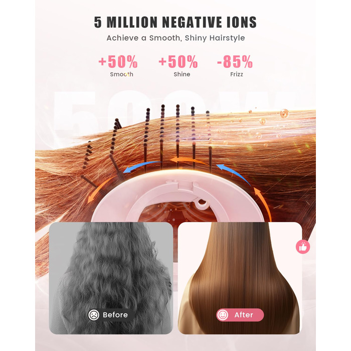 Airstyler 8-в-1: комплект для укладки волосся з набором насадок, рожевий