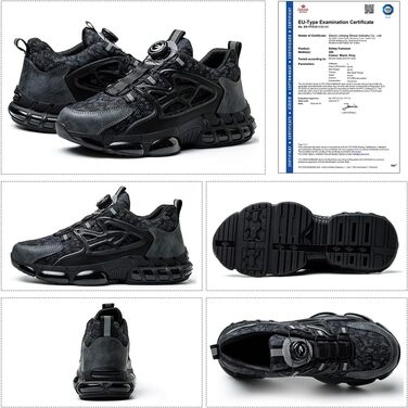 Робочі черевики безпеки для чоловіків та жінок. Спортивні, легкі, антипрокольні, антиударні. Розміри 38-41 EU, колір чорний