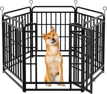 Вольєр для цуценят 544 см, 80 см висота, 8-секційний складний вольєр для тварин з дверцятами, вольєр для собак, котів, кроликів, для саду, збірка без інструментів