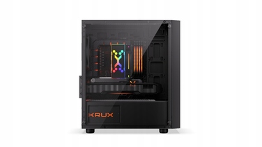 Корпус для комп'ютера Krux Scor, бічна панель зі скла, 1 вентилятор, mATX, чорний
