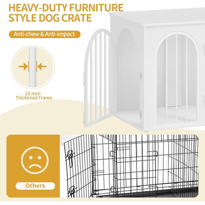 Сучасна переносна собача будка-стіл Hzuaneri DFC85101B, 80x56x61 см, 3 двері, для дому