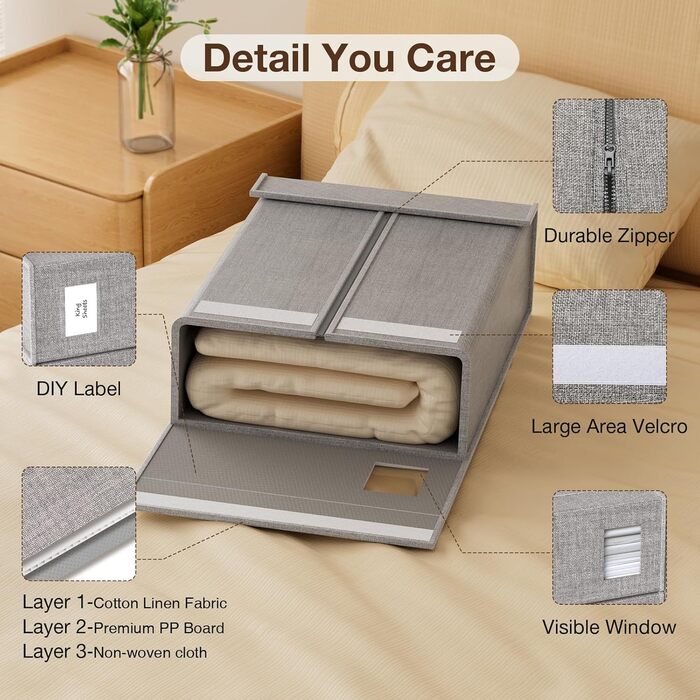 Коробки для зберігання під ліжко MIXC, 4 шт., 100л з кришкою, 30*39*12 см, для одягу та постільної білизни