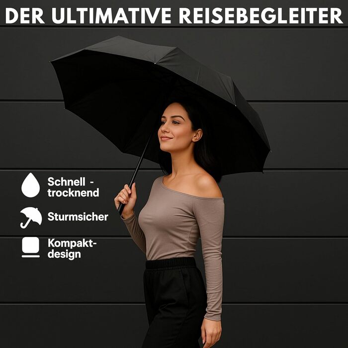 Стійкий до вітру парасолька Rainroyal: 3 розміри (95, 100, 105 см), автоматичний, компактний, для подорожей та повсякденного використання, для жінок та чоловіків, колір - зелений