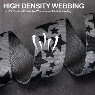 Гітарний ремінь з натуральної шкіри (шкіра) для акустичної, бас та електрогітари, регульований 38″-64″, чорний Star