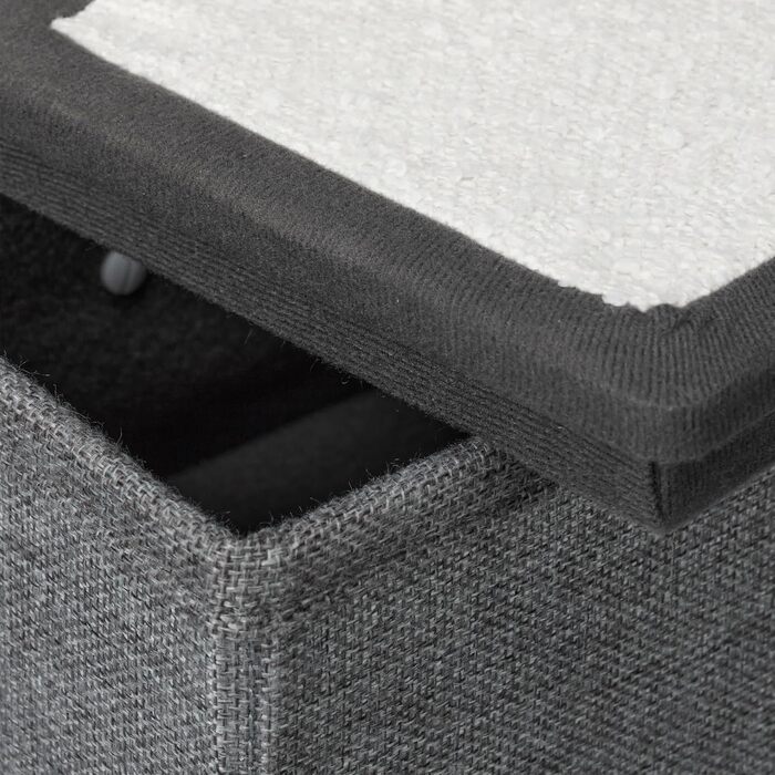 Сходинки для собак та котів Relaxdays, 3 сходинки, з місцем для зберігання, сірий/білий, 39 x 40 x 49 см