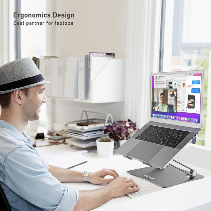 Adjustable Laptop Stand with Cooling Fan - Compatible with 11-15 inch Laptops (MacBook Pro/Air, Dell, Samsung, HP)