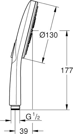 Душова лійка GROHE Vitalio SmartActive 150, водозберігаюча, 9 л/хв (ручна, 3 режими, Antikalk, універсальний під'єднання, хром, 130 мм)
