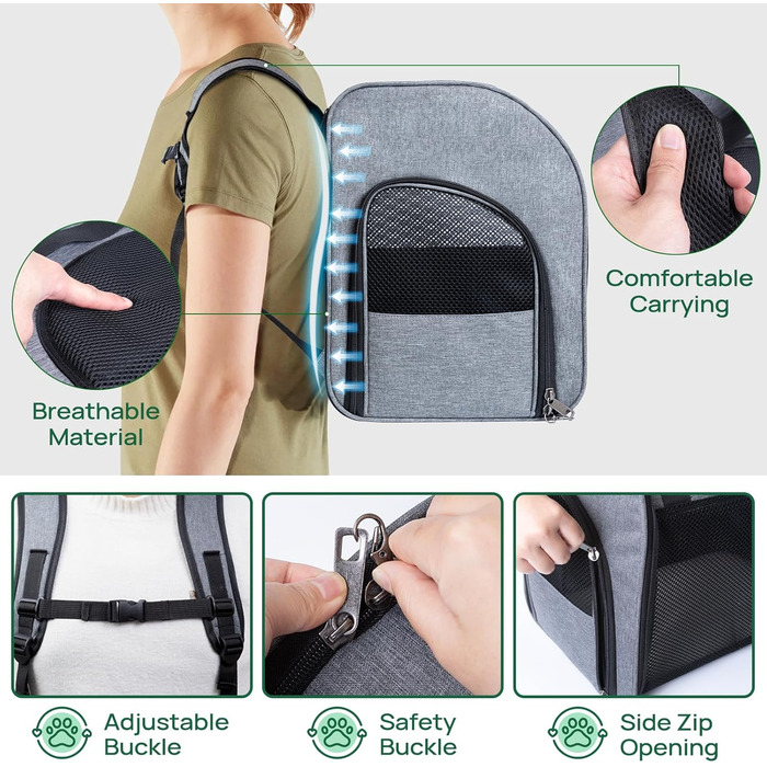 Транспортна сумка-рюкзак для котів та собак: вентильована, складна, для перевезення домашніх тварин