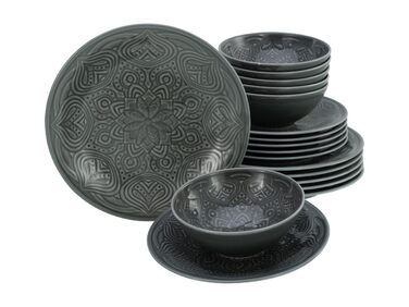 Набір посуду CreaTable Serie Orient Mandala 18 предметів, порцеляновий, для мікрохвильової печі та посудомийної машини, виготовлено в Європі