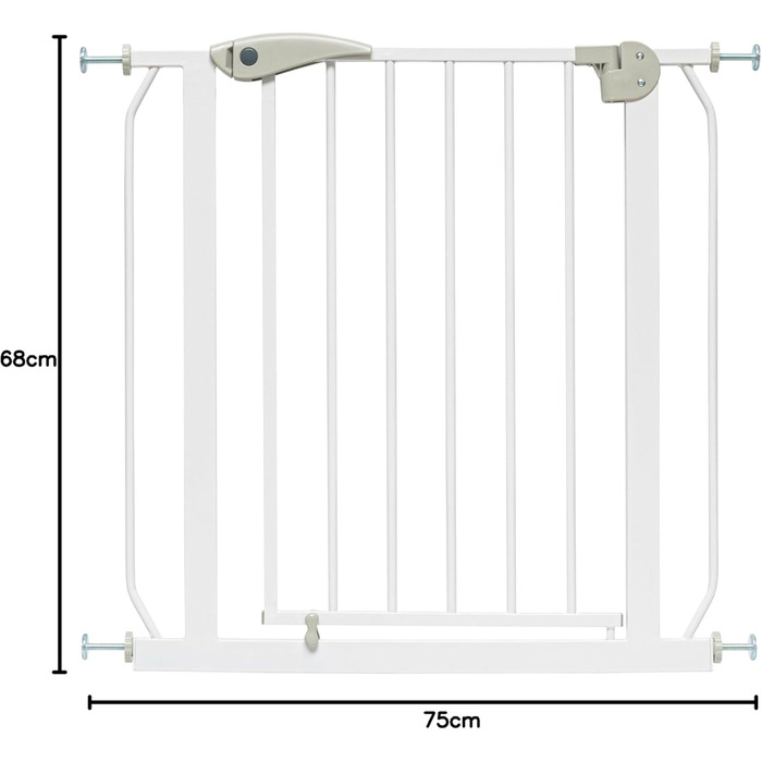 Захист для сходів IB STYLE для дітей - сітка для воріт, бар'єр для тварин, без свердління, білий, 67-75 см