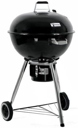 Кульовий гриль BBQ-Toro 57 см для вугілля з термометром і кришкою, круглий мангал на дровах, знімна кришка