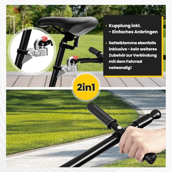 Причіп для велосипеда SAMAX 70 літрів / 60 кг - вантажний причіп з пластиковою ванною, чорний (90л / 80кг, для гірських велосипедів)