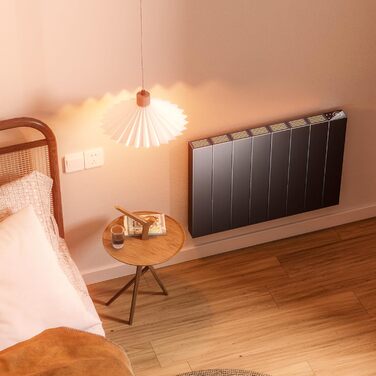 Електричний конвектор EMKE 1500W антрацит з LCD-дисплеєм, тижневим таймером, для підлоги чи стіни, з дистанційним керуванням, енергоощадний електрообігрівач