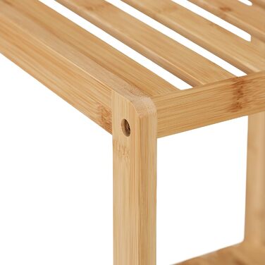 Relaxdays Bamboo Bathroom & Kitchen Shelf, HBT: 162 x 38 x 39.5 cm, Freestanding Shelf with 4 Shelves, Natural