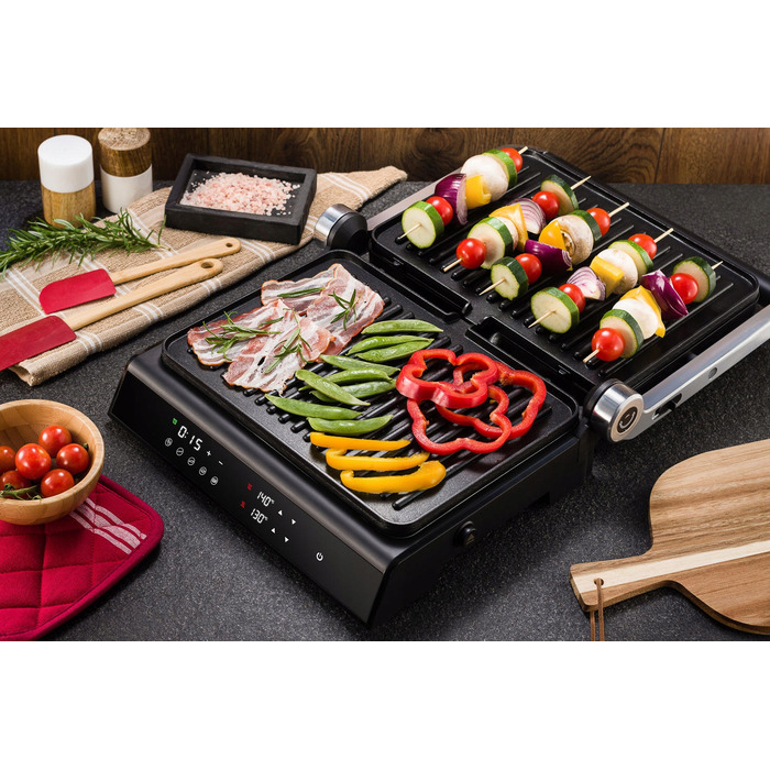 Електричний гриль Transa Electronics DualPlate, чорний, 2200 Вт, з регулюванням температури