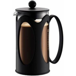 Bodum Kenya: Френч-прес для кави, 500 мл, 4 чашки, з боросилікатного скла та нержавіючої сталі, миється в посудомийній машині, Made in Portugal, чорний