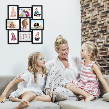 Relaxdays Photo Collage Frame - Holds 9 Pictures