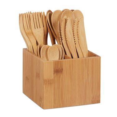 Relaxdays Bamboo Cutlery Set