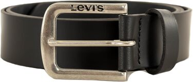 Чоловічий шкіряний ремінь Levi's Seine Regular Black, розмір 85
