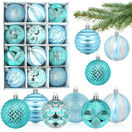 Сині новорічні кулі для ялинки, пластикові, 6 см, набір 12 шт.