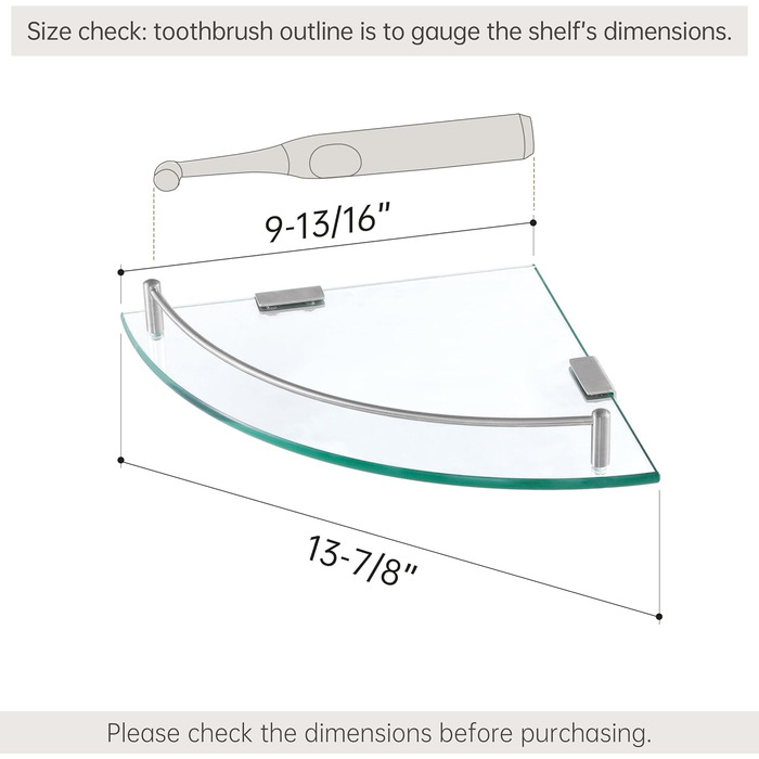 Скляна поличка для душу KES - 2 шт. з нержавіючої сталі (SUS304) для ванної кімнати