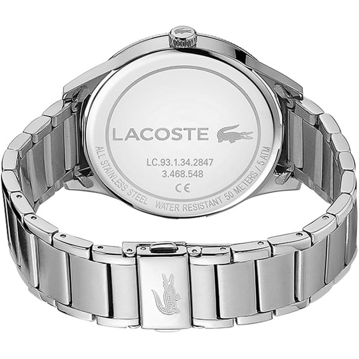 Годинник чоловічий Lacoste Continental Quartz срібний з браслетом з нержавіючої сталі 2011022