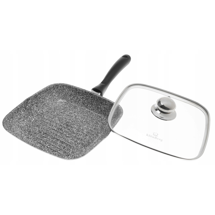 Гриль-пательня KlönBerg з мармуровим покриттям та кришкою, 24 см