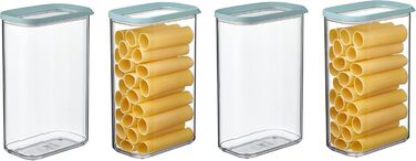 Mepal 4-Piece Set of Storage Containers with Lids - Rectangular Food Containers - Plastic Kitchen Organizer - Airtight Storage Containers - 4 x 1000 ml - White (4 x 2000 ml set | Nordic Green)