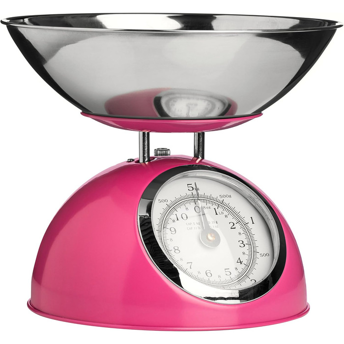 Механічна кухонна вага Premier 5 кг - рожевий колір