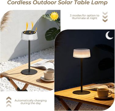 Світлодіодний акумуляторний настільний світильник Lacasa Solar 2 шт, димується, водонепроникний IP67, для дому, саду, спальні