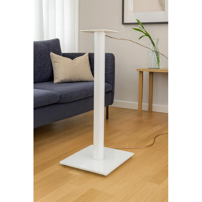 Підставка для колонок Sonorous SP100-60 Біла – Пара, 60 см | Алюмінієва та скляна підставка | Максимальне навантаження 20 кг на підставку | Вбудована організація кабелів