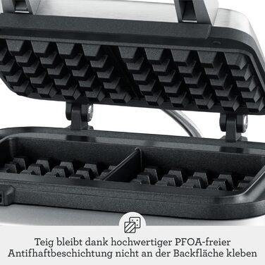 Sage - The Smart Waffle Pro - Waffle Iron - Belgian Waffles - Kitchen Appliances, Waffle Maker - Brushed Stainless Steel
