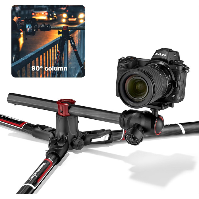 Штатив Manfrotto Befree GT XPRO з алюмінієвою головкою 496, Twist Lock, для DSLR та беззеркальних камер з довгими об'єктивами, макрозйомка