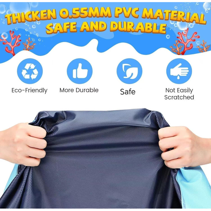 Дитячий розбризкувач Kinder з антиковзким покриттям, 200 см, іграшка для води, басейн для собак, ігри на вулиці, Splash Pad (блакитний)