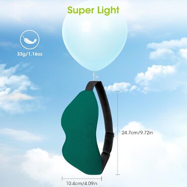 Маска для сну для тих, хто спить на боці, 2025 року, оновлений дизайн, 3D світлоблокуюча маска для очей, для жінок та чоловіків, зручна та дихаюча, без тиску, з регульованою гумкою для подорожей (Морська синя)