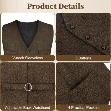 Жаккардова жилетка для костюма: вінтажний стиль, ідеальна для весілля, ділових зустрічей та святкування. Колір: хакі, розмір XL