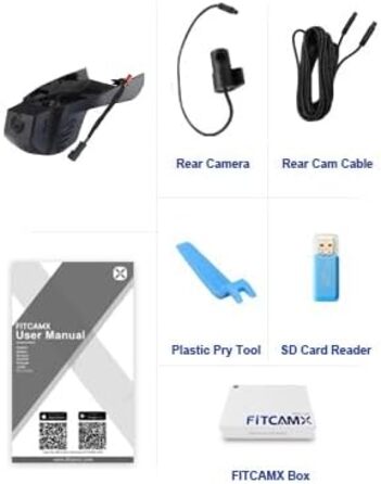 Відеореєстратор Fitcamx 4K + 1080P для BMW (F Chassis) з WiFi, передній та задній, 128GB карта